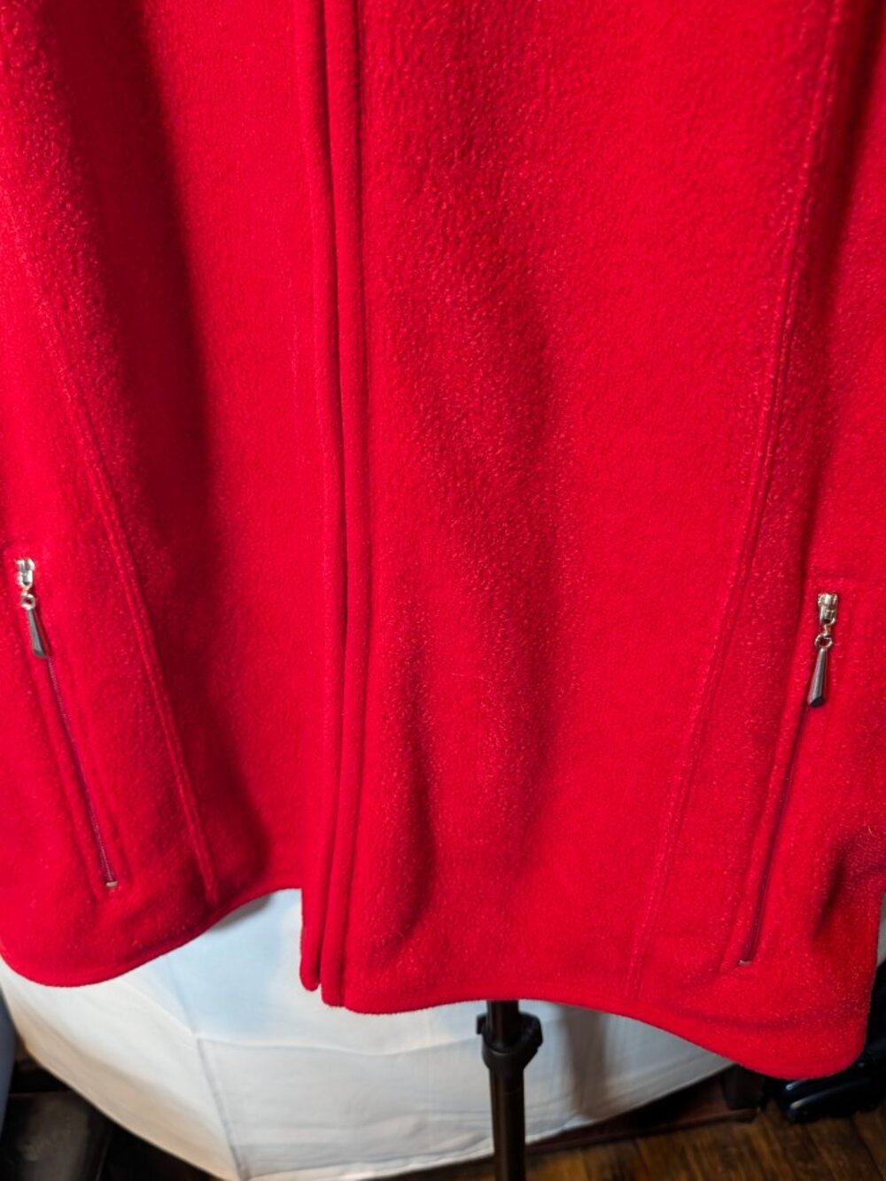 Karen Scott Sport Vest Womens XL Red Fleece Full Zip Zeroproof Pockets NWT - Picture 4 of 7